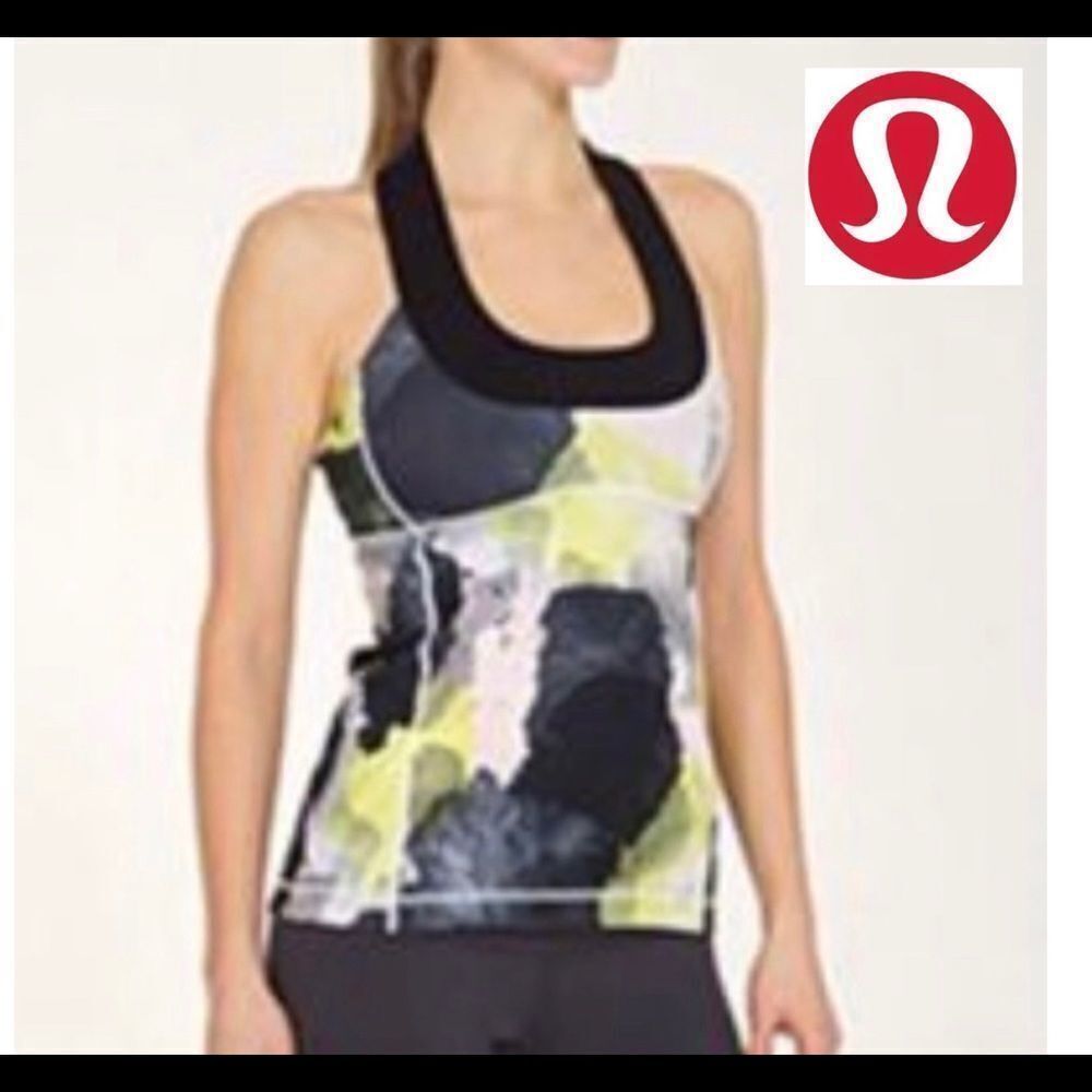 Lululemon citron tinted canvas tank top size 8
